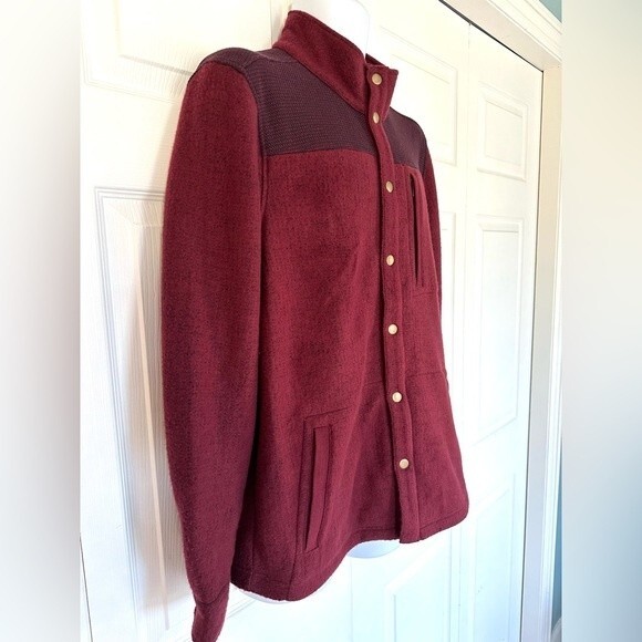 Carbon 2 Cobalt Jacket Shirt Fleece Button Down Maroon Medium Shacket - Picture 2 of 15